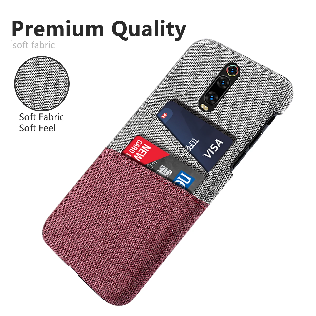 Для Xiao mi Red mi K20 чехол тонкий Жесткий ПК с защитой от царапин тканевый защитный чехол для Xiaomi mi 9T красный mi K20 чехол держатель для карт
