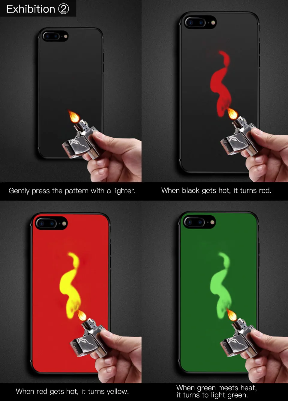 Чехол с тепловым датчиком для iphone X XS 7 8 6 6splus plus мягкий термополиуретановый чехол