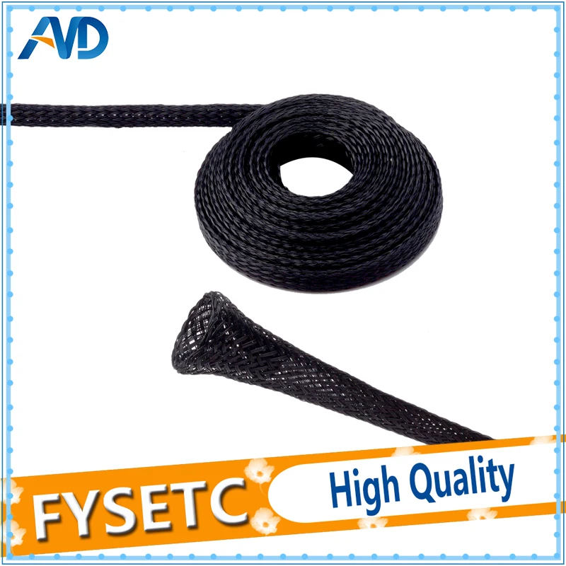 100Meter/pack Expandable Braided PET Premium Cable 6mm/8mm/10mm Dia Sleeve Black Certification ROHS 3D Printer Accessories | Компьютеры и
