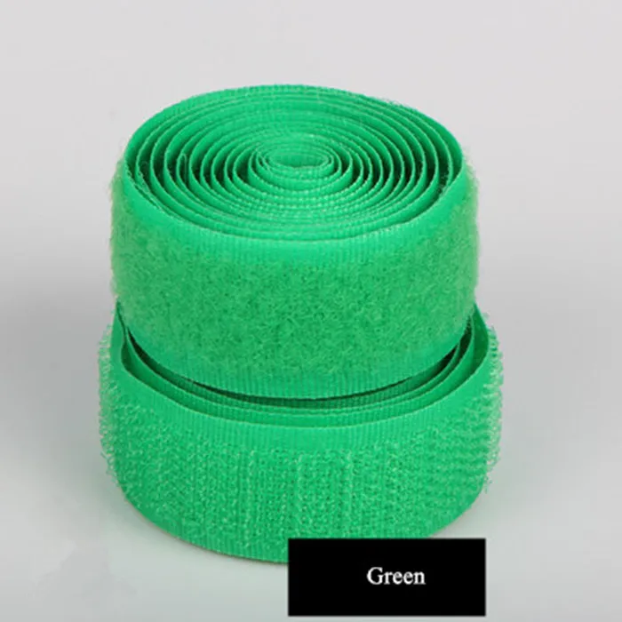 Green Kuke 100*2 см DIY Цветная Клейкая Лента для крючков и петель швейные инструменты одежда Волшебная наклейка двойной замок лента без клея 1 пара - Цвет: Green