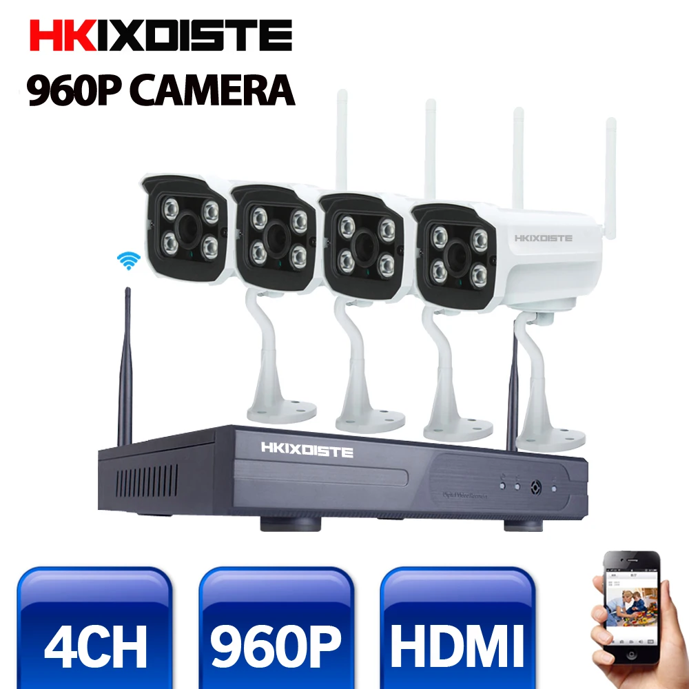 Система видеонаблюдения 4 канала ИК HD Wi Fi 960P|cctv kit|ip camera systemcctv set |