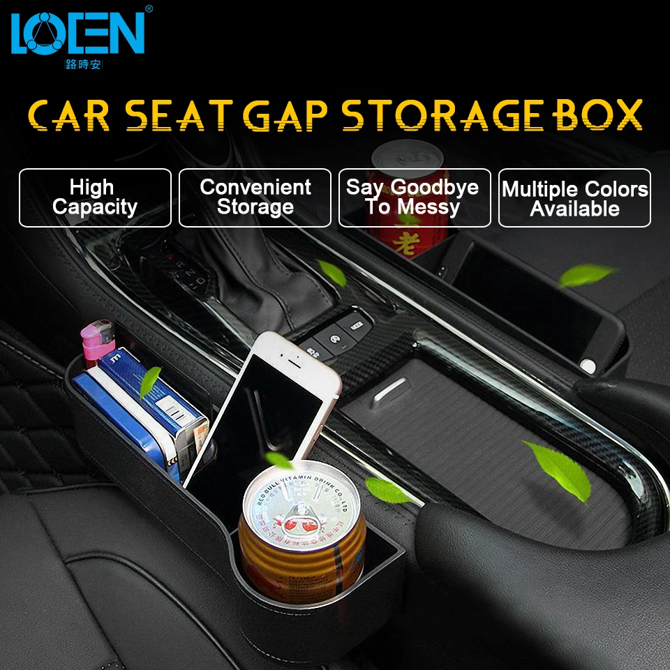 LOEN 1 шт. ABS автокресло зазор наполнитель Catcher Органайзер с чашкой держатель для напитков Черный Бежевый коричневый автомобиль хранения между сиденьем и консолью