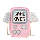 Забавный милый модный Индивидуальный Мини-клатч с надписью и лазерными крыльями, кошелек с клапаном, женская сумка на плечо с цепочкой, сумка-мессенджер