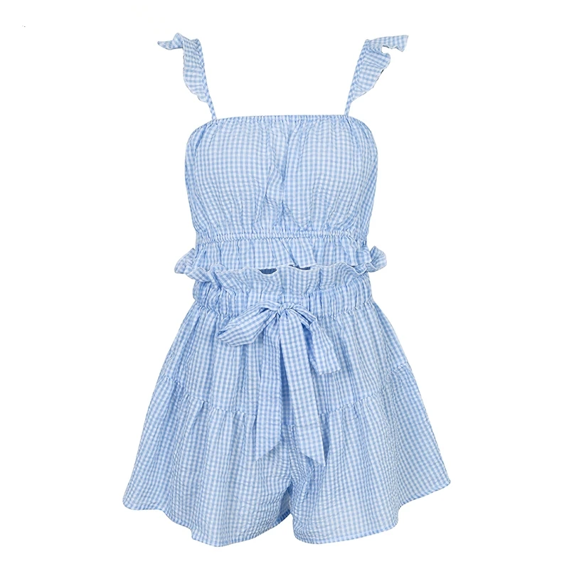 Heydress новинка 2019 повседневный клетчатый Летний комбинезон с оборками и открытыми
