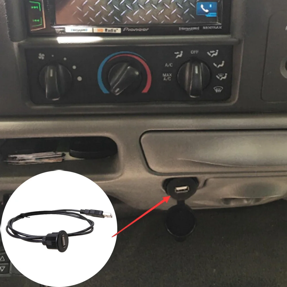 Высокое качество 2 м приборной панели автомобиля грузовика смывное крепление USB2.0