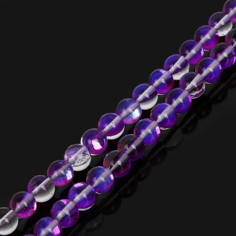 Оптовая продажа 8 мм Разноцветные природные трещины Кристальные круглые бусины 15