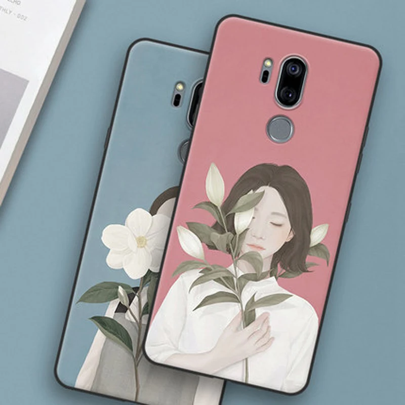 Чехол для телефона LG G7 тонкий чехол ThinQ G710 мягкий ТПУ с цветочным рисунком G 7 G7ThinQ |