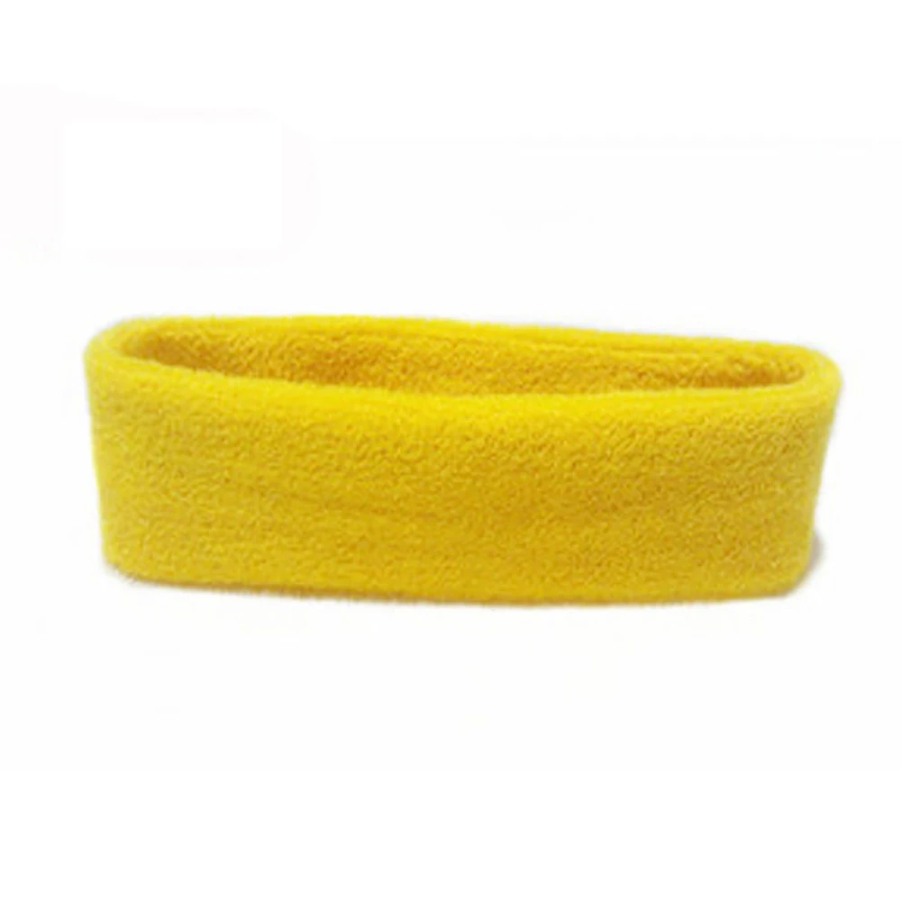 Sweatband Спорт на открытом воздухе повязка от пота на голову Йога тренажерный зал унисекс стрейч сплошной цвет повязка для волос - Цвет: Цвет: желтый
