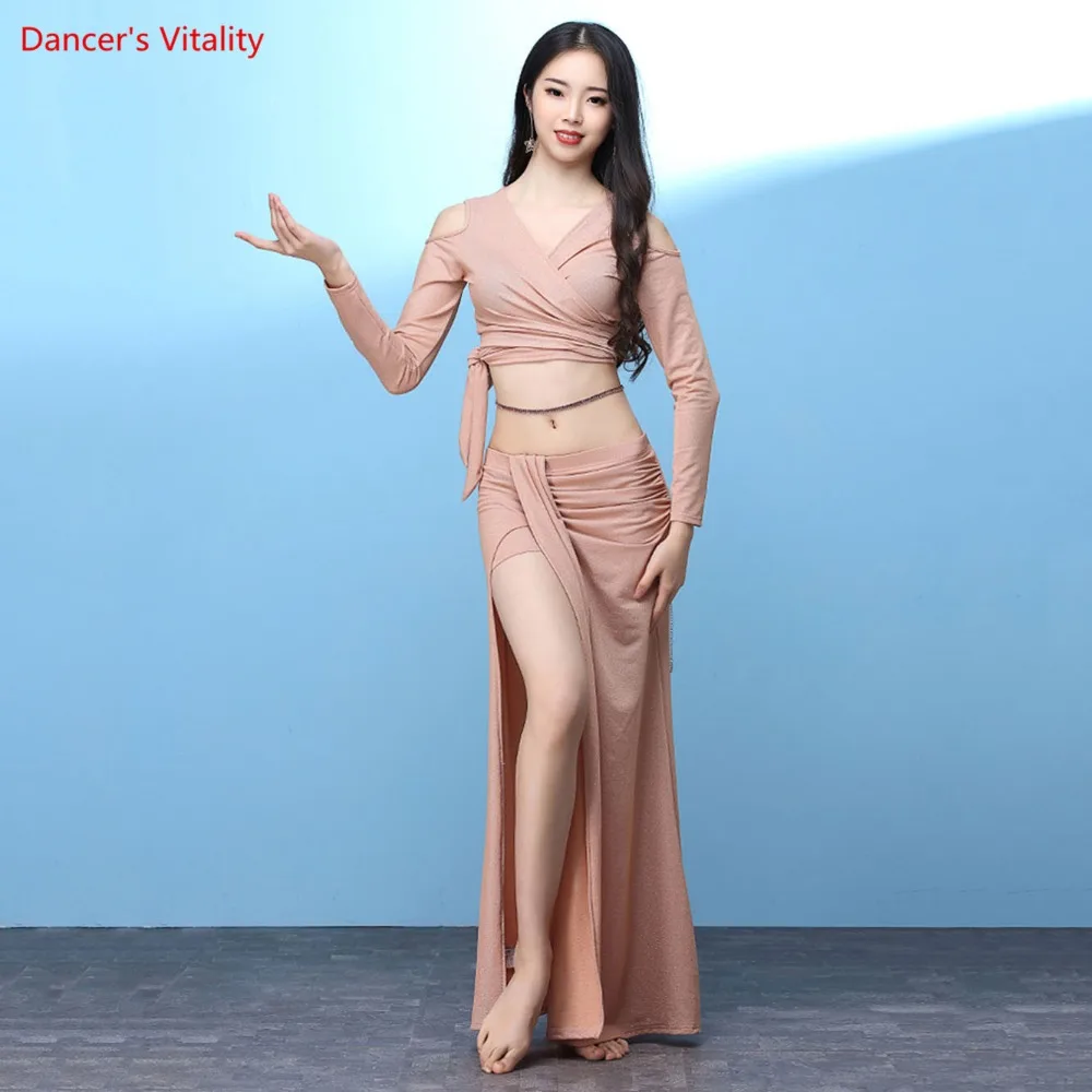 2019 новый женский танец живота одежда с длинными рукавами топ + длинная юбка
