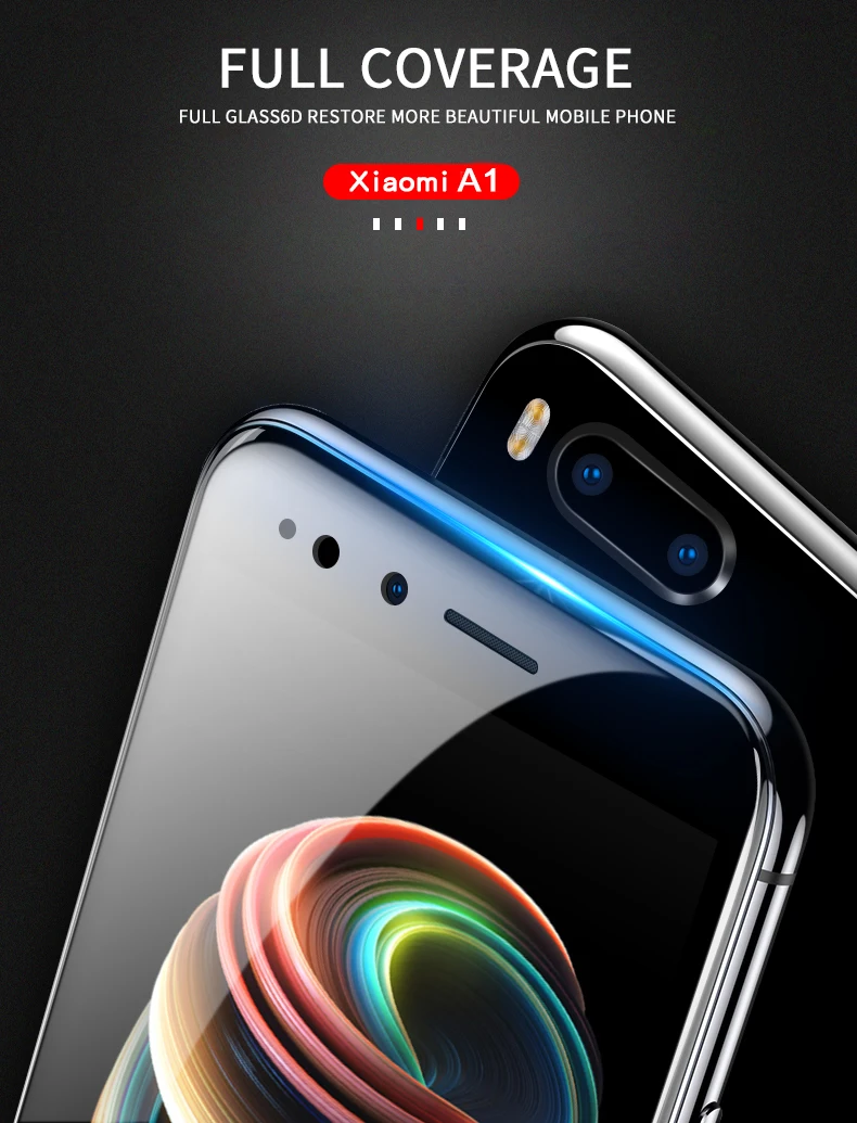 Закаленное защитное стекло KUGE xiaomi mi a1 с полным покрытием, защитная пленка для экрана xiaomi mi a1, стеклянная пленка xiaomi mi a1, 4 ГБ, 64 ГБ, 5,5