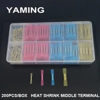 200pcs with box waterproof solder seal heat shrink butt connectors soldering sleeve wire cable terminal electrical connector