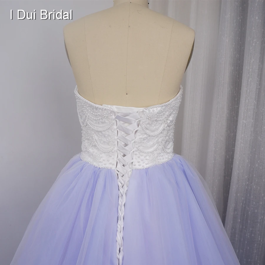 Синий фиолетовый розовый красочные Свадебные платья Тюль слоев жемчуга бисером