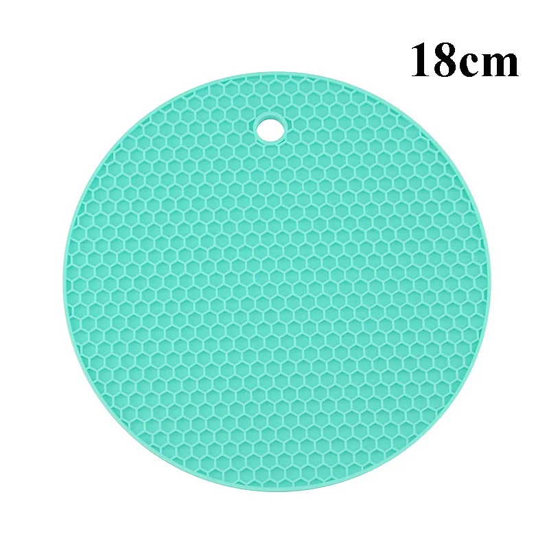 18cm Cyan Blue 18/14/9 см подставки для Кухня гаджеты силиконовый термостойкий Нескользящие утепление ковриками Pad кухонная салфетка-подставка для Товары R - Цвет: 18cm Cyan Blue
