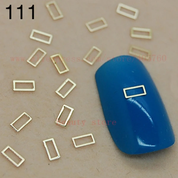 

800pcs/bag Gold Solid Oval Square Hollow Circel Ractangle Sequins Nail Art Rhinestones Decorations Tips 67 95 105 110#