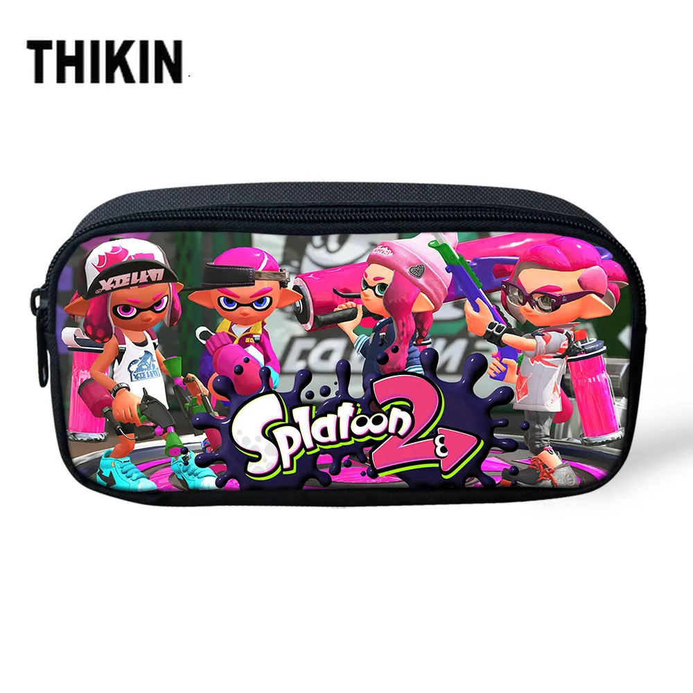 THIKIN Splatoon 2 дети пенал для женщин мультфильм макияж сумки аниме косметички большой емкости школьные канцелярские принадлежности