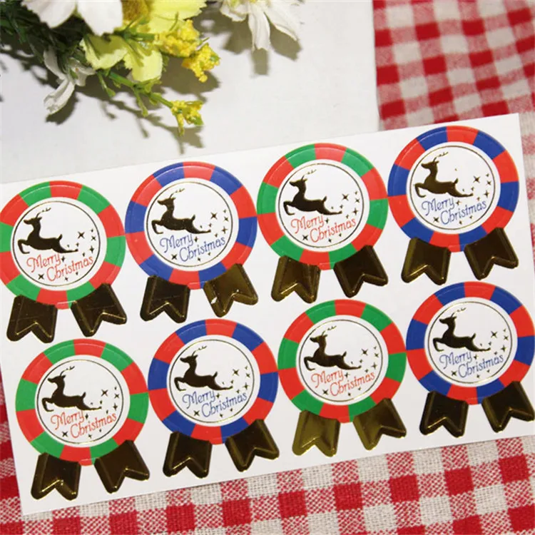 8 шт/лист Рождество лося Уплотнительная наклейка винтажный красочный штамп DIY