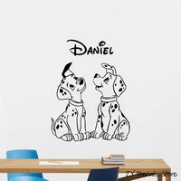 Dalmatian Personalized Name Wall Decal Pets Dog Vinyl Sticker Custom Puppy Wall Decor Animals Art Mural L493