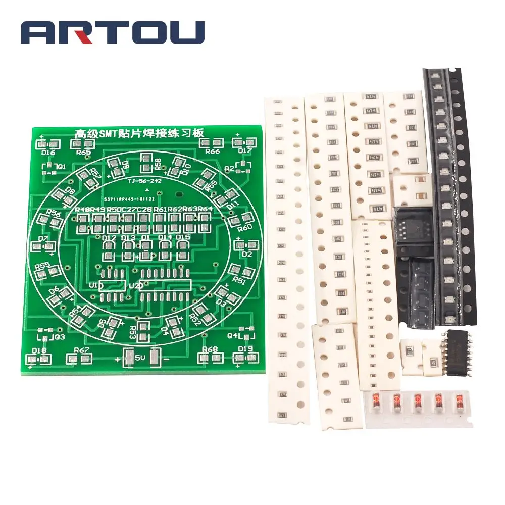 Компонент SMD паяльная тренировочная плата CD4017 + NE55 комплект водного освещения