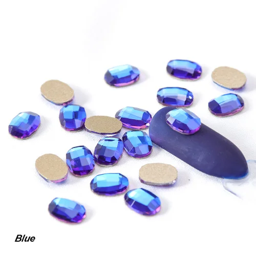 Blue 10 шт овальные Стразы для ногтей с плоской задней стороной лак для ногтей драгоценные камни прозрачные стеклянные стразы камни очаровательные ювелирные изделия маникюрные украшения TR1010 - Цвет: Blue
