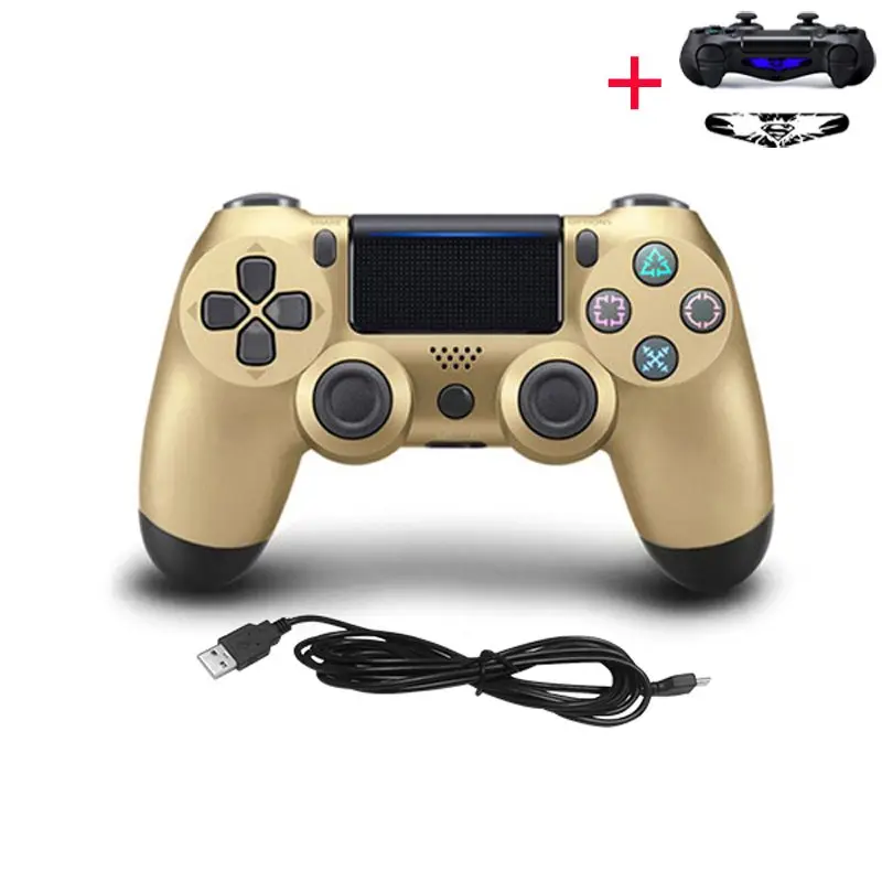 Золотой Для PS4 USB проводной геймпад пульт дистанционного управления для ПК Джойстик геймпады для sony Platstaion 4 PS4 игровые аксессуары - Цвет: Золотой