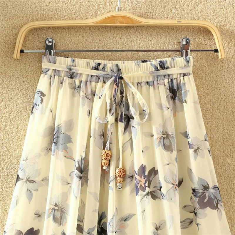 Женская юбка макси с высокой талией плиссированная длинная трапециевидной формы