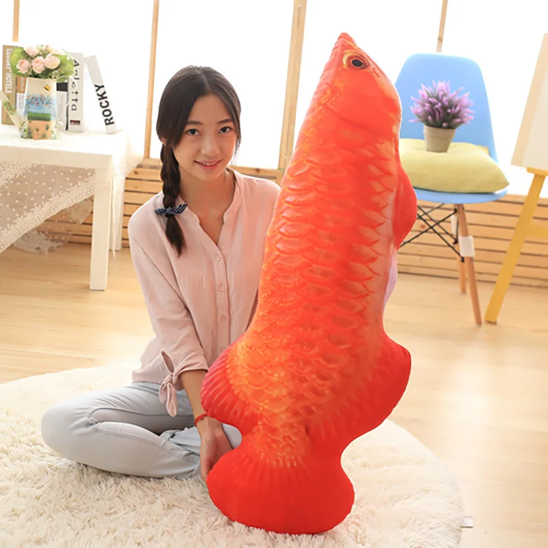 1 шт. Имитация Золотая Подушка arowana азиатская плюшевая игрушка может отрывать и
