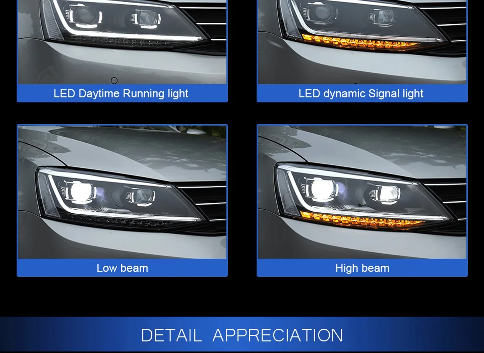 AKD автомобильный Стайлинг Головной фонарь для VW Jetta Mk6 светодиодный налобный фонарь 2011- R8 дизайн фары Drl Hid Bi Xenon автомобильные аксессуары