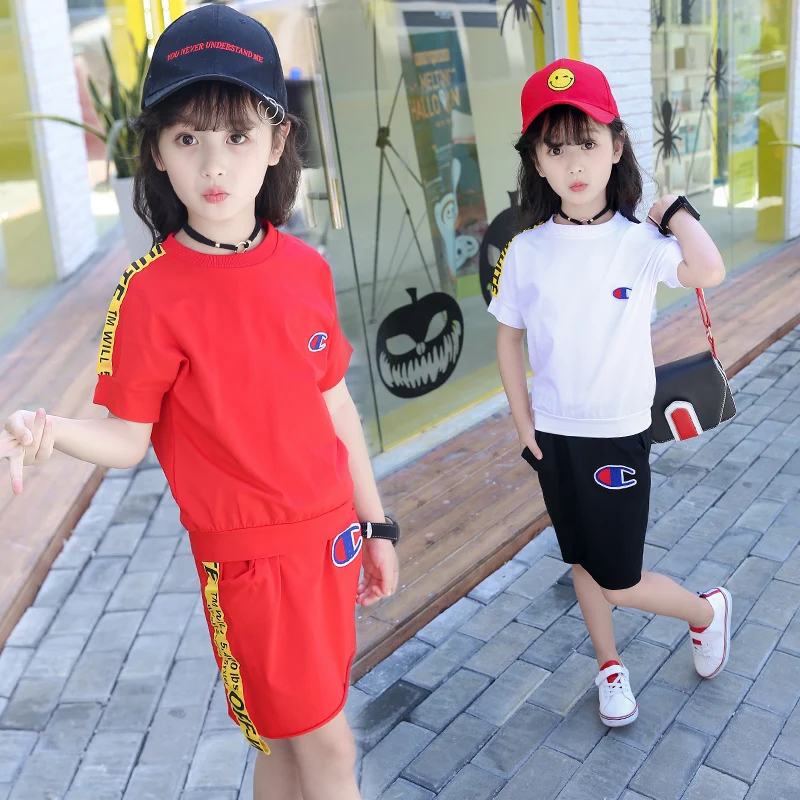 1375 Новинка 2017 детей Комплект одежды детская одежда для девочек футболка + платье