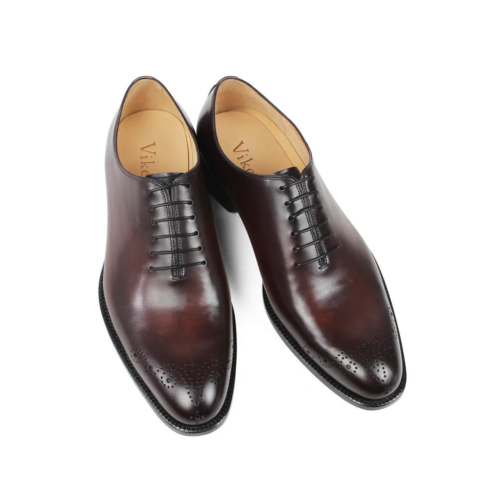 wine red Vikeduo/; модные роскошные свадебные туфли-оксфорды ручной работы; Мужские модельные туфли из натуральной телячьей кожи; броги; Zapatos - Цвет: wine red