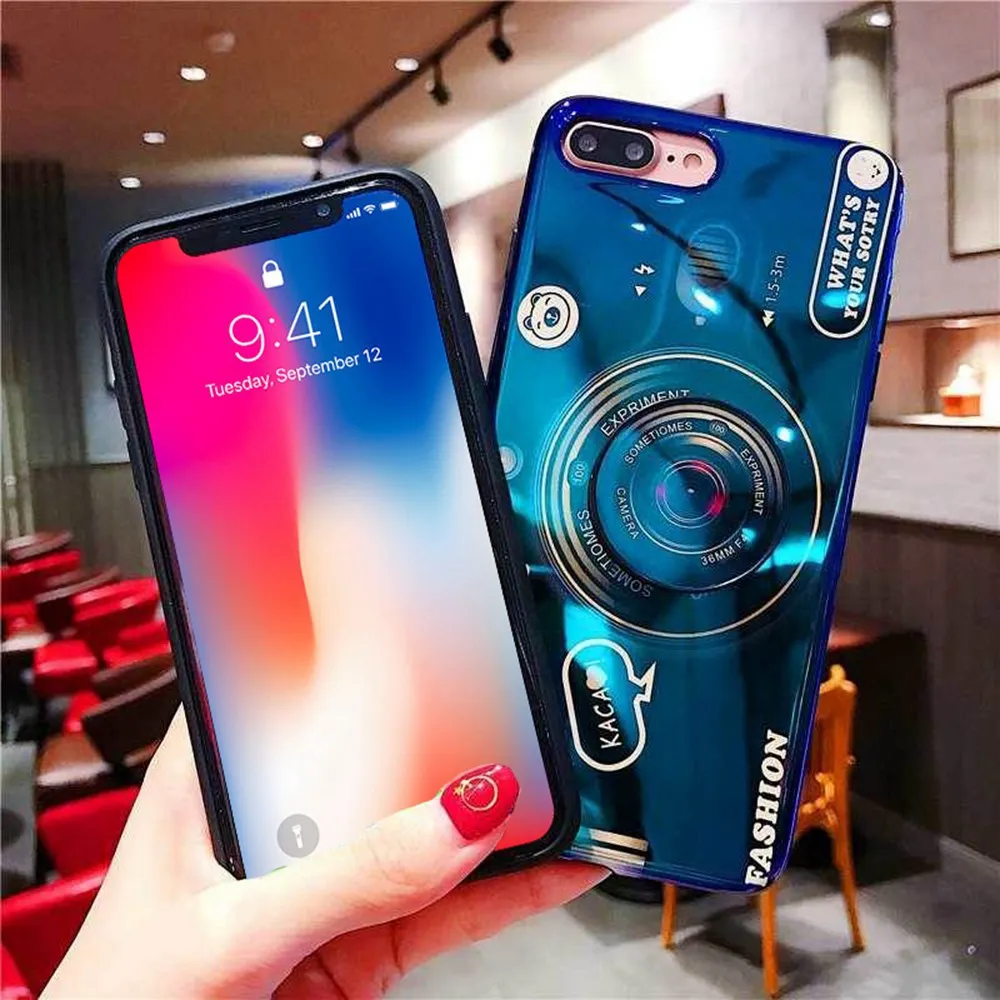 3D стандарт Blu-Ray Камера мягкий роскошный из ТПУ чехол для iPhone 7 8 X XS XR печатных IMD MAX