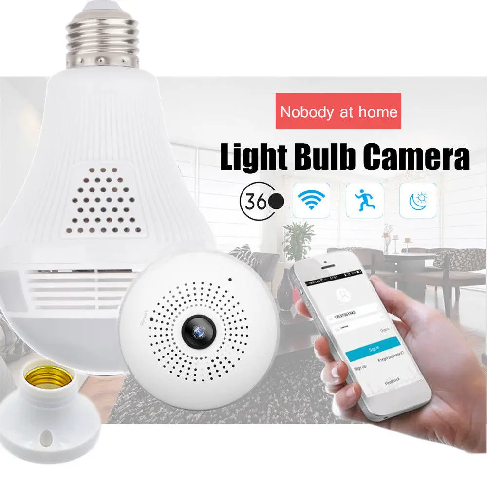 960P HD seguranca 360 WIFI IP камера беспроводная рыбий глаз wifi панорамная лампа инфракрасная