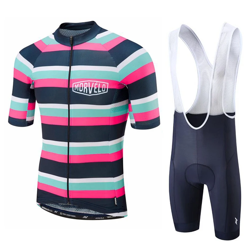 Pic color Morvelo одежда для велоспорта Мужской комплект костюм летняя велосипедная Одежда дышащая анти-УФ велосипедная одежда короткий рукав Велоспорт Джерси Наборы - Цвет: Pic color