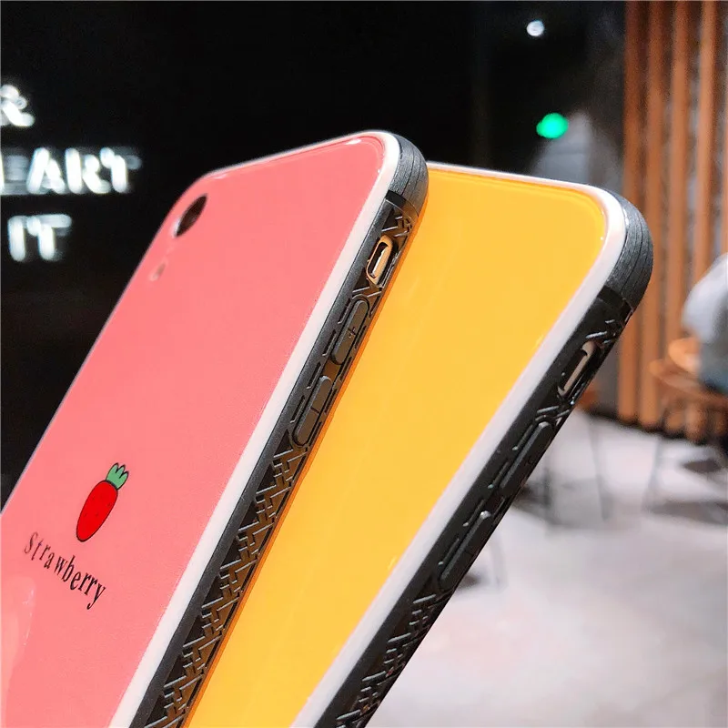 Модный летний лимон клубника высокого качества усиленный стеклянный чехол для