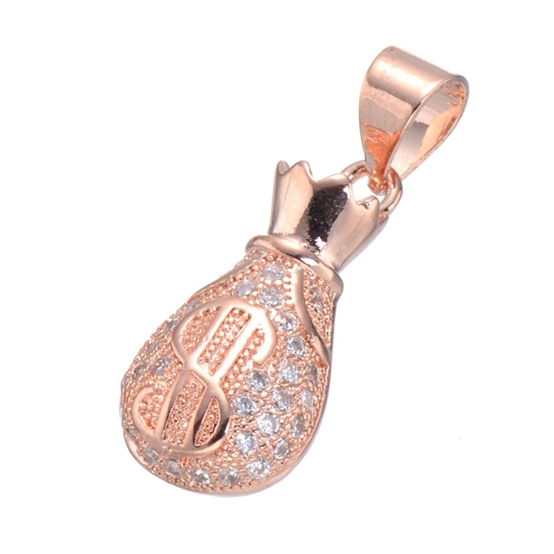 Фото Juya DIY New Design Micro Pave Money Dollar Moneybag Pendant Charms For Women Necklace Bracelets Making №5