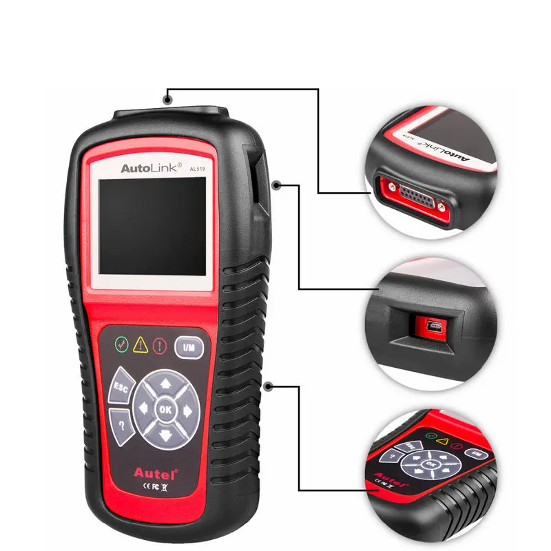 Автомобильный Autel AutoLink AL519 AL 519 OBD2 EOBD считыватель кодов автомобиля Escaner