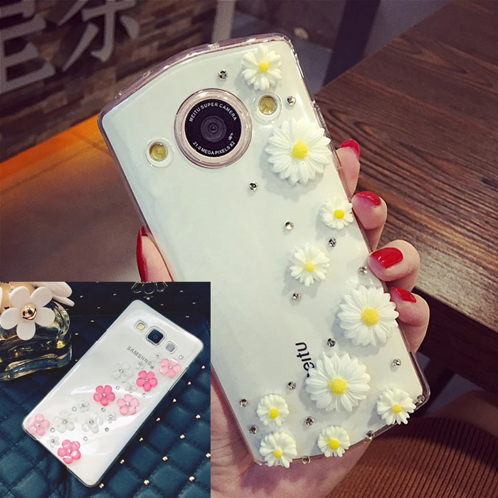 Стразы в виде хризантем чехол для телефона samsung Galaxy J8 J6 J4 J7 J5 J3 J2 J1 2018 2017 2016 2015 Cherry