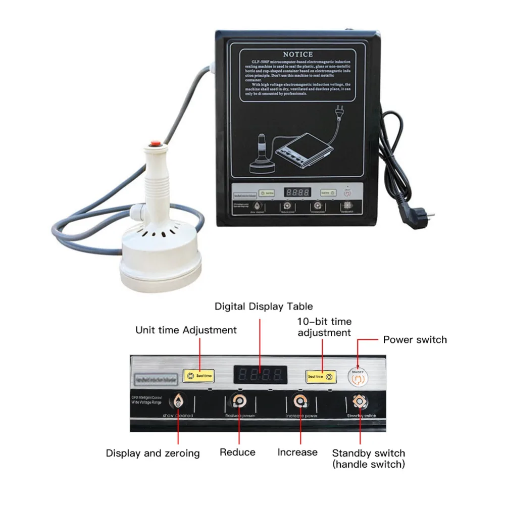 

Electromagnetic Continuous Induction Aluminium Foil Sealing Machine Microcomputer Control Handheld Glass PET PP Bottle Capper