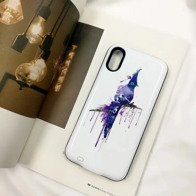 Чехол с рисунком кота 6000 мАч зарядное устройство для iphone xs 6plus 7plus 8 plus зарядка 3000