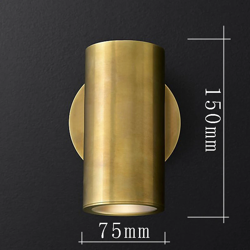 

American Bronze wall lamp modern simple personality style Nordic living room bedroom corridor brass wall lamp