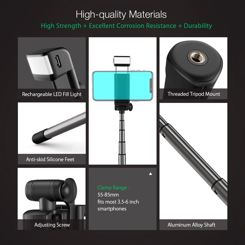Blitzwolf BW BS8 с светодиодный заполняющий свет bluetooth палка для селфи штатив Выдвижная