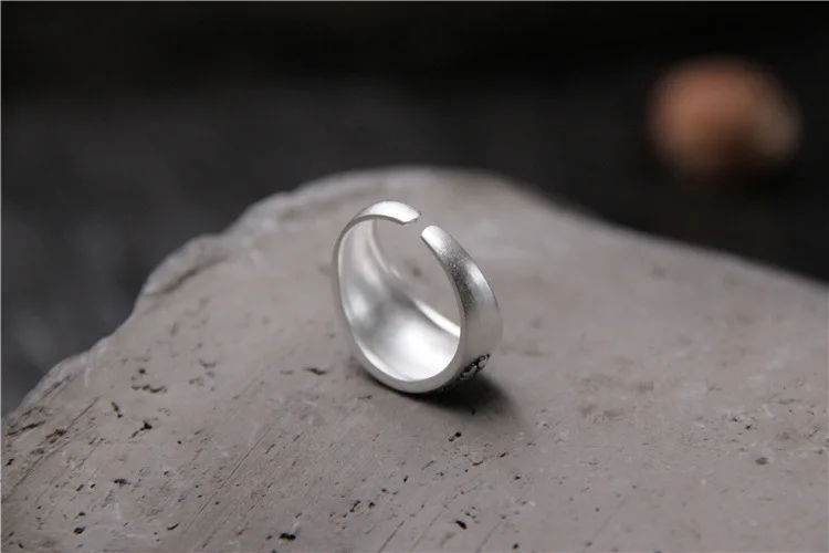 Серебряное кольцо S999 с резным цветком сливы для женщин из тайского серебра