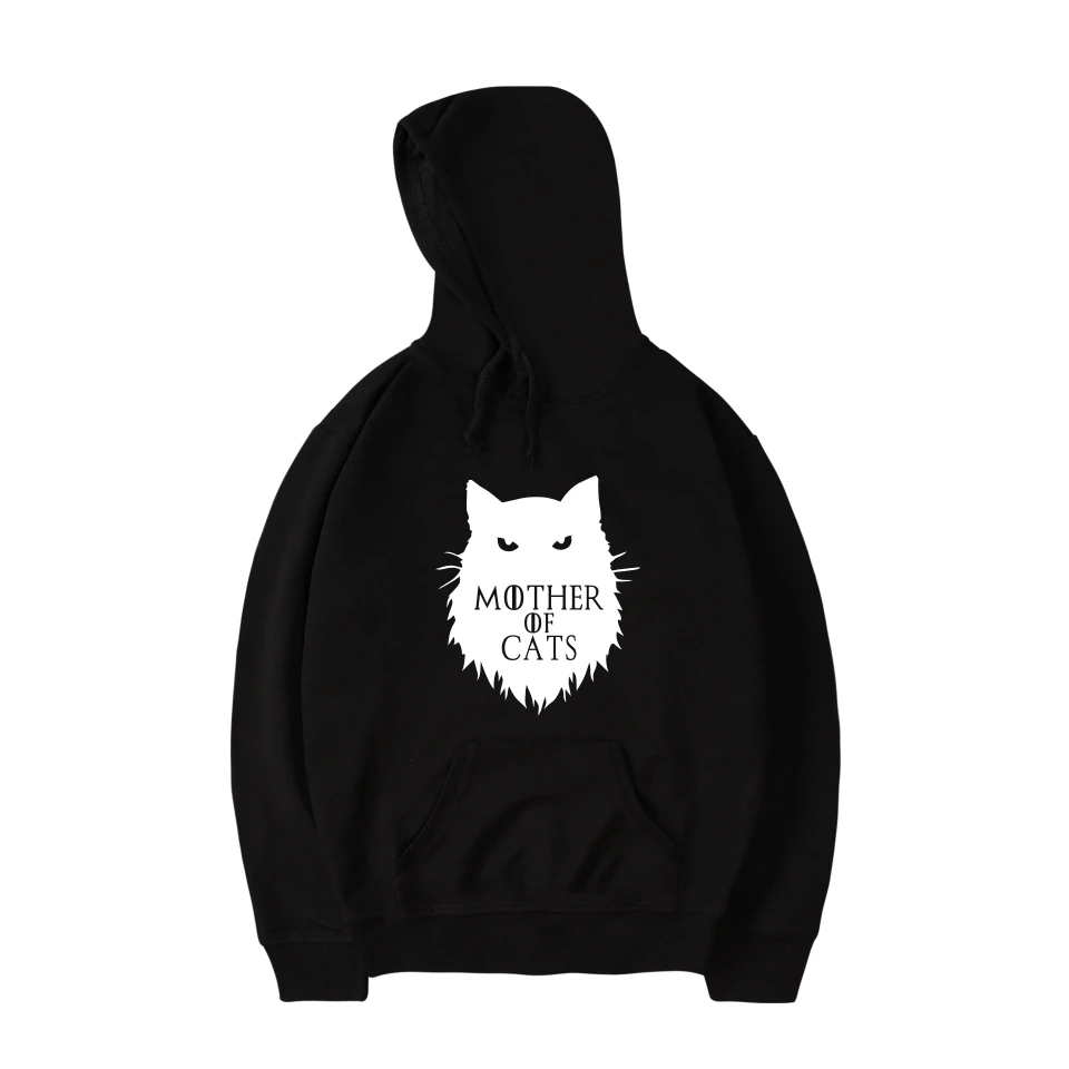 Толстовки с капюшоном для матери кошек в стиле Харадзюку женские хлопковые