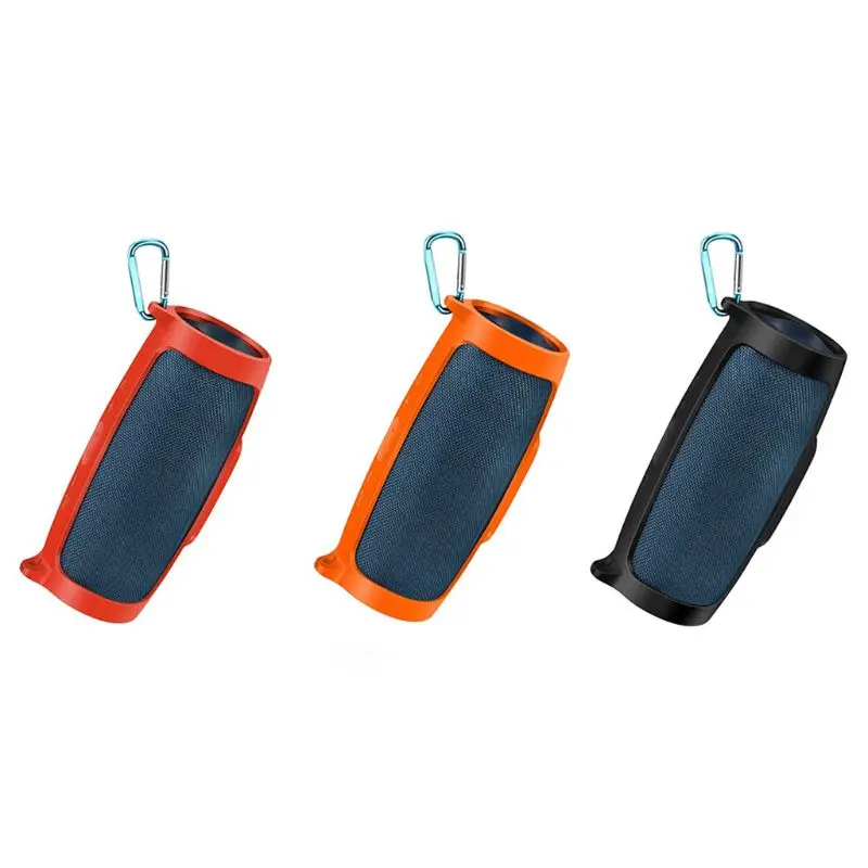 

Silicone Case Cover Skin With Strap Carabiner for JBL Charge 4 Portable Wireless Bluetooth Speaker
