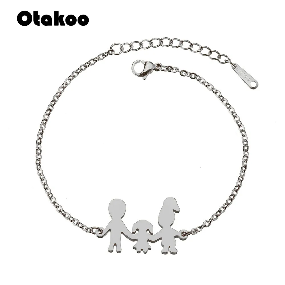 Простой Семейный Браслет Otakoo для женщин отца матери сына дочери браслет с