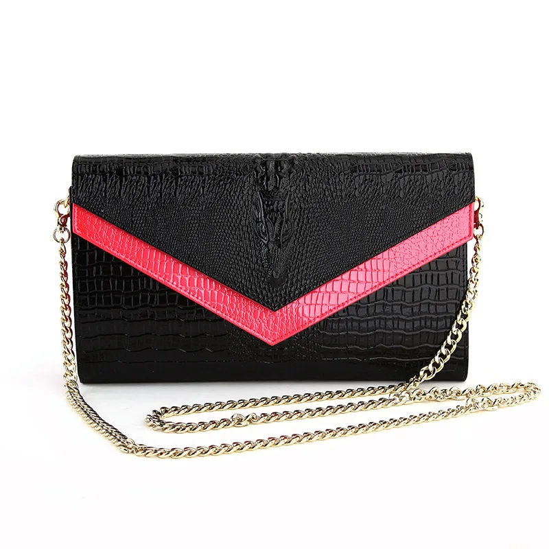 Женская сумка-клатч из натуральной кожи с тиснением под крокодила | Багаж и сумки