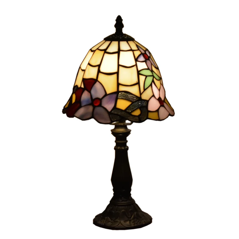 Лампы в стиле Тиффани ночник с цветочным рисунком 8 дюймов маленькая настольная