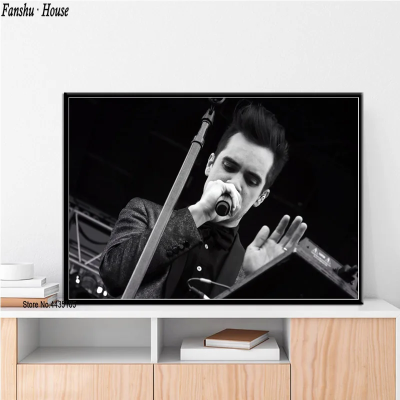 Прозрачный Постеры и принты Brendon Urie Panic! At The Disco плакат декоративная живопись на холсте настенная Художественная Картина гостиная домашний декор - Цвет: Прозрачный