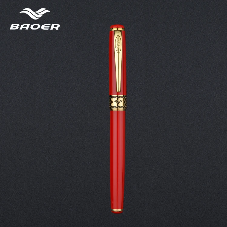 Baoer68 металлическая шариковая ручка 0,5 мм красный черный золотой роликовая ручка Подарочная шариковая ручка офисные студенческие принадлежности для письма 10 настраиваемых tradem
