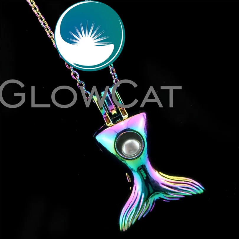 GLOWCAT R-C700 Радуга Цвет одеяло хвост русалки бусины клетка кулон духи аэрозольный
