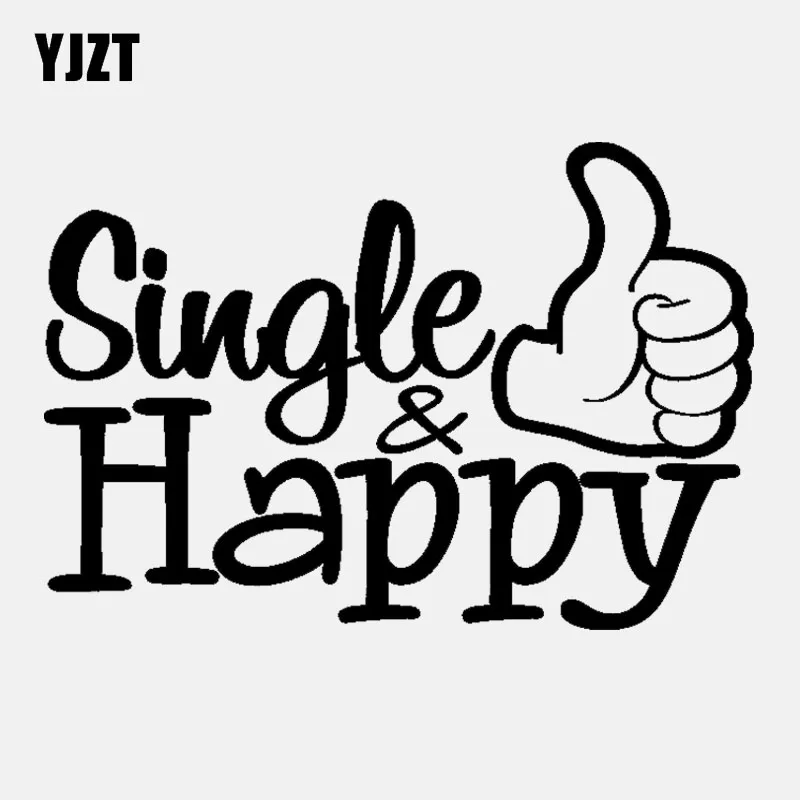 

YJZT 16CM*10.8CM Fun Single And Happy Vinyl Decor Car Sticker Decal Black Silver C11-2099
